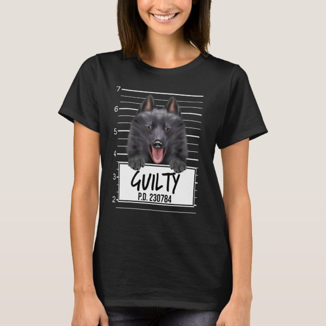 T-shirt Schipperke Mugshot Chien Coupable (Devant)