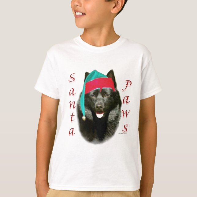 T-shirt Schipperke Père Noël Paws (Devant)