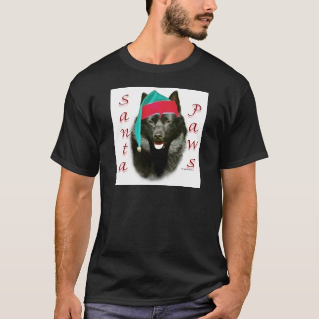 T-shirt Schipperke Père Noël Paws (Devant)