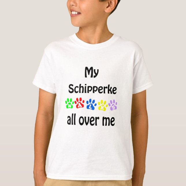 T-shirt Schipperke Walks Design (Devant)