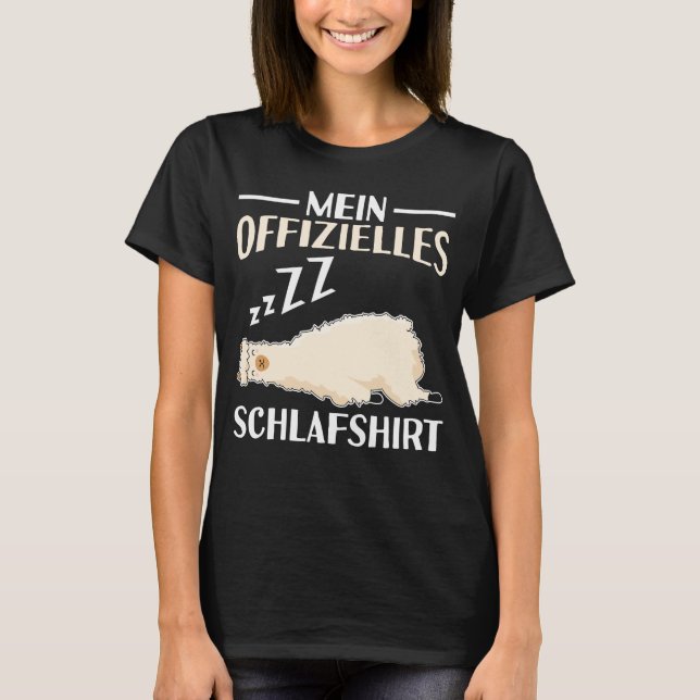 T-shirt Schlafshirt Nachthemed Schlafanzug Alpaka Lama (Devant)