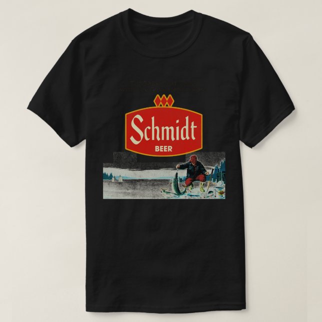 T-shirt Schmidt Beer Retro Déficit Glace Pêche Nature Scèn (Design devant)