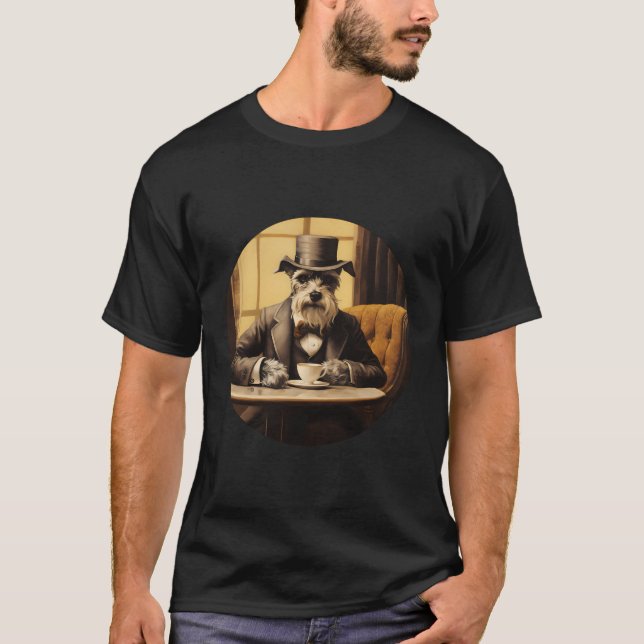 T-shirt Schnauzer Anglais Gentleman Funny Chien Victorian (Devant)
