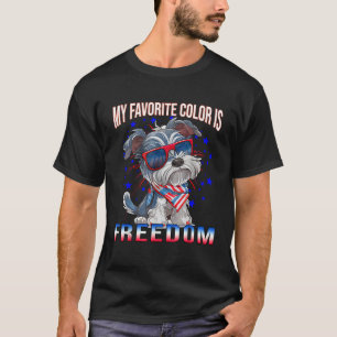 T-shirt Schnauzer Chien Drapeau américain 4 juillet patrio