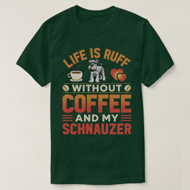 T-shirt Schnauzer Chien Et Café (Design devant)