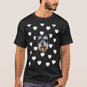 T-shirt Schnauzer Chien Thème Baby Boy Nursery Room Coeurs