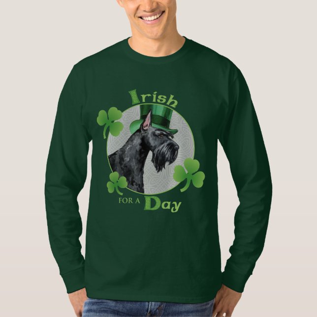 T-shirt Schnauzer géant du jour de St Patrick (Devant)