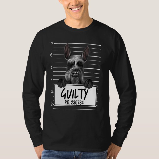 T-shirt Schnauzer géant Mugshot Guilty Chien (Devant)