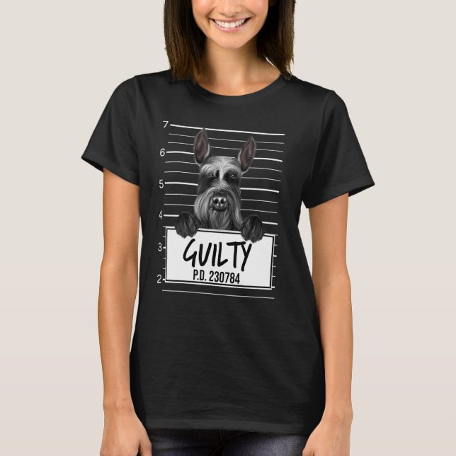 T-shirt Schnauzer géant Mugshot Guilty Chien (Devant)