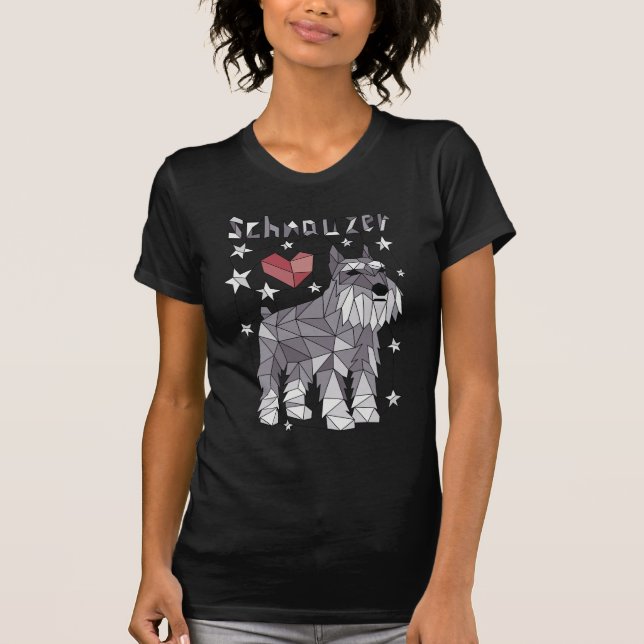 T-shirt Schnauzer géométrique (Devant)
