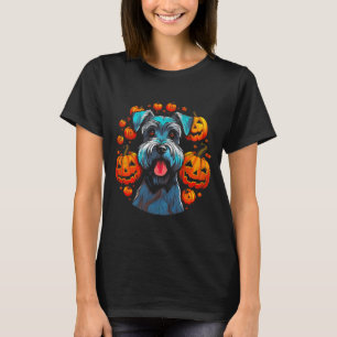 T-shirt Schnauzer Halloween Chien Noir Tri-Blend Premium