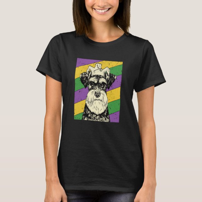 T-shirt Schnauzer Jester Mardi Gras Dog Mom or Dad (Devant)