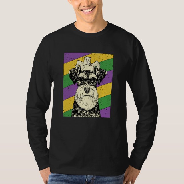 T-shirt Schnauzer Jester Mardi Gras Dog Mom or Dad (Devant)