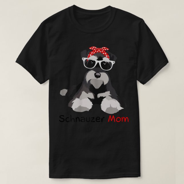 T-shirt Schnauzer Maman Bandana Femmes Schnauzer Chien (Design devant)