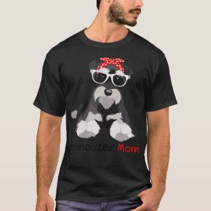 T-shirt Schnauzer Maman Bandana Femmes Schnauzer Chien