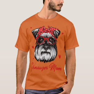 T-shirt Schnauzer Maman Mignonne Empreinte de léopard Mère