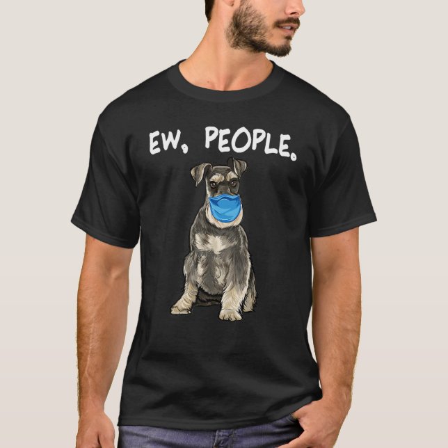T-shirt Schnauzer Miniature Ew Personnes Chien Portant Un  (Devant)