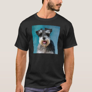 T-shirt Schnauzer Miniature peinture couleur de l'eau