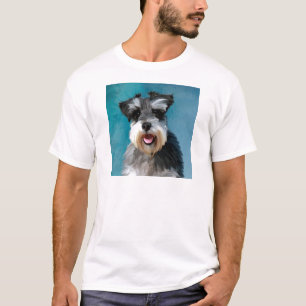 T-shirt Schnauzer Miniature peinture couleur de l'eau