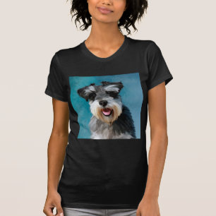 T-shirt Schnauzer Miniature peinture couleur de l'eau