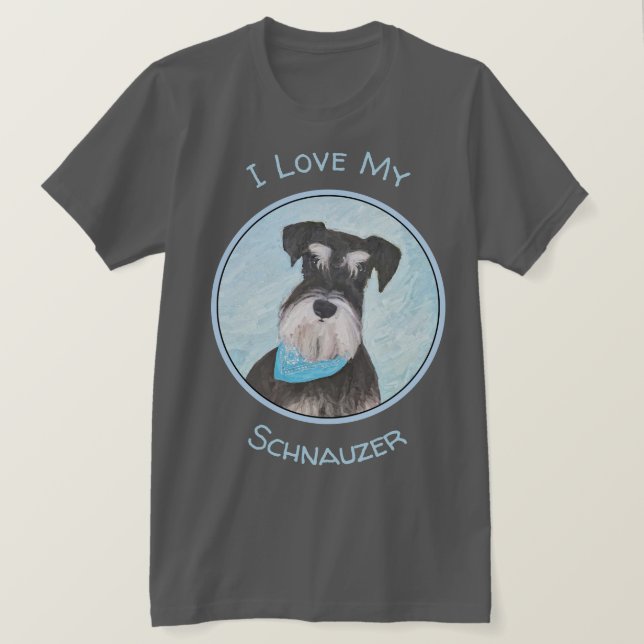 T-shirt Schnauzer (Miniature) Peinture - Joli chien origin (Design devant)