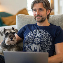 Schnauzer ou autre Terrier Floral Vintage