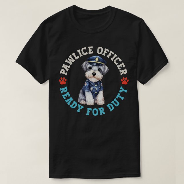 T-shirt Schnauzer Pawlice Officier (Design devant)