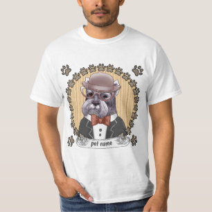 T-shirt Schnauzer portant des lunettes