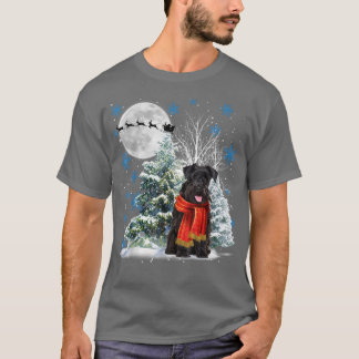 T-shirt Schnauzer sous le pyjama de Noël de neige au clair
