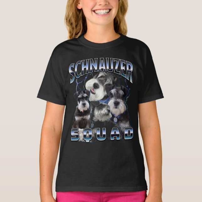 T-shirt Schnauzer Squad - Bootleg Rap Style (Devant)