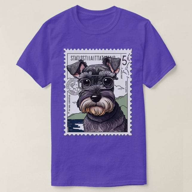 T-shirt Schnauzer Timbre 3 Postage série Timbre (Design devant)