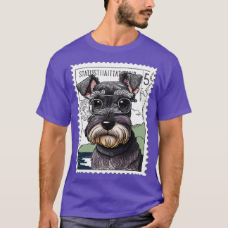 T-shirt Schnauzer Timbre 3 Postage série Timbre