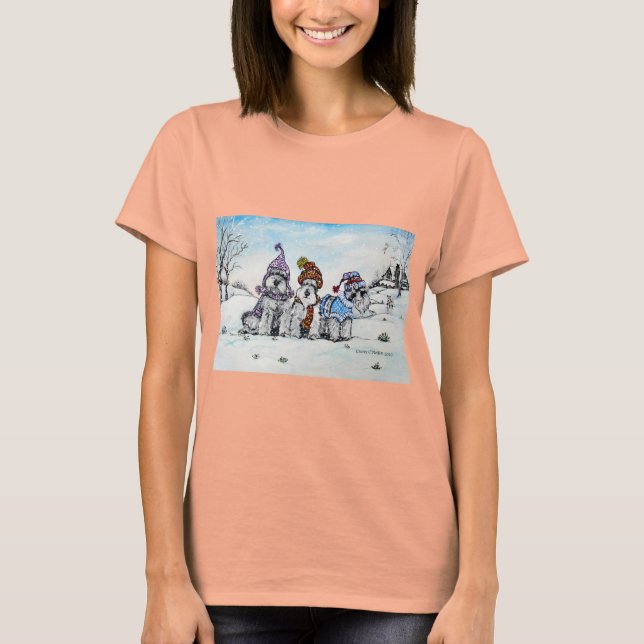 T-shirt Schnauzers en hiver (Devant)