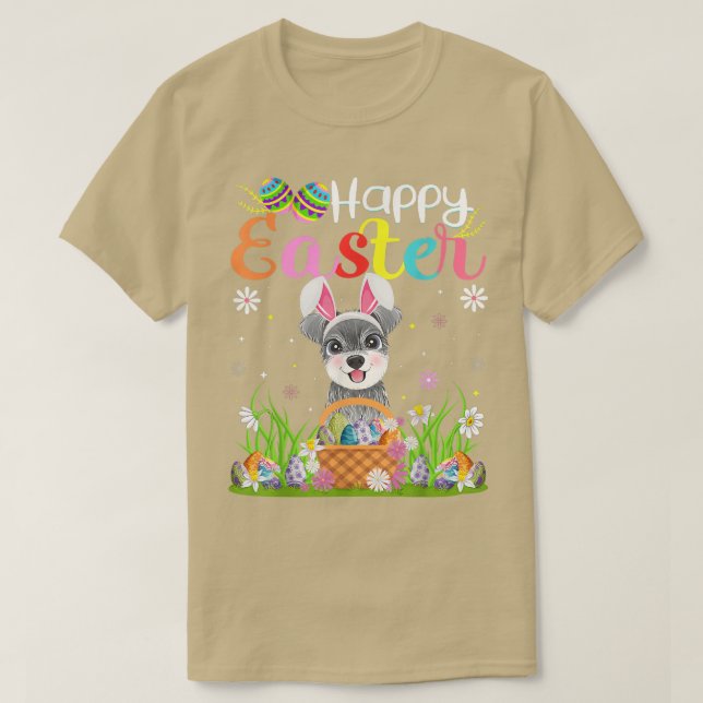 T-shirt Schnoodle Chien Bunny Oeuf Chasse Drôle Schnoodle  (Design devant)