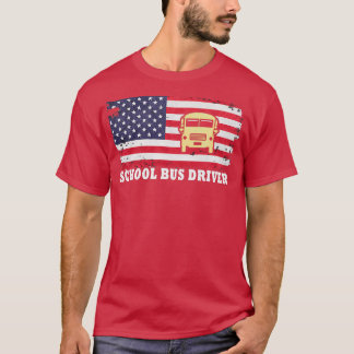 T-shirt School Bus Driver Bus Driver US flag Vectorohlic T