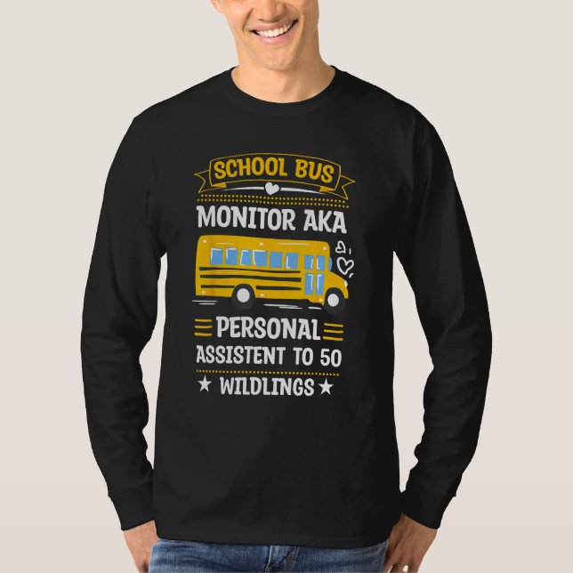 T-shirt School Bus Monitor Bus Aide Attendant Student Deli (Devant)