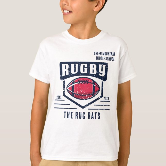 T-shirt School Club Team League Nom Année Rugby (Devant)