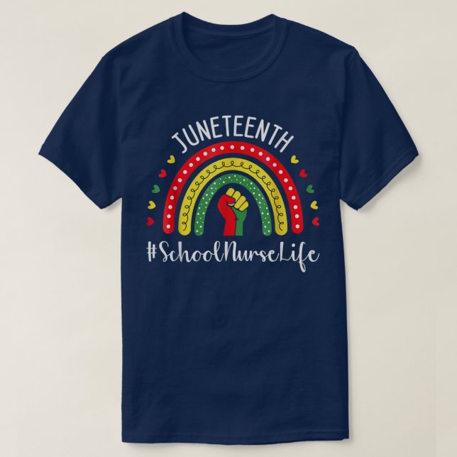 T-shirt School Nurse Juneteenth Celebrating Black Freedom  (Design devant)