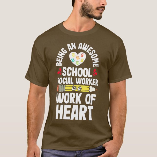 T-shirt School Social Worker Cadeau Femmes Cute Cadeau (Devant)