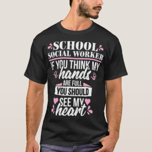 T-shirt School Social Worker Cute Heart Teacher Cadeau