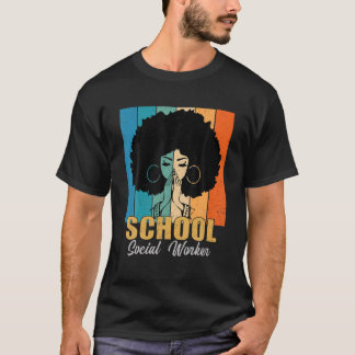 T-shirt School Social Worker Jundixième Melanin African Am