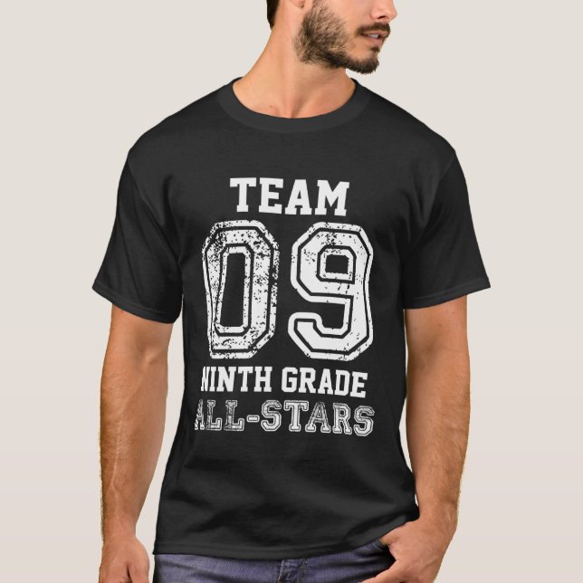 T-shirt School Team 9th Grade All-Stars Sports Jersey (On  (Devant)