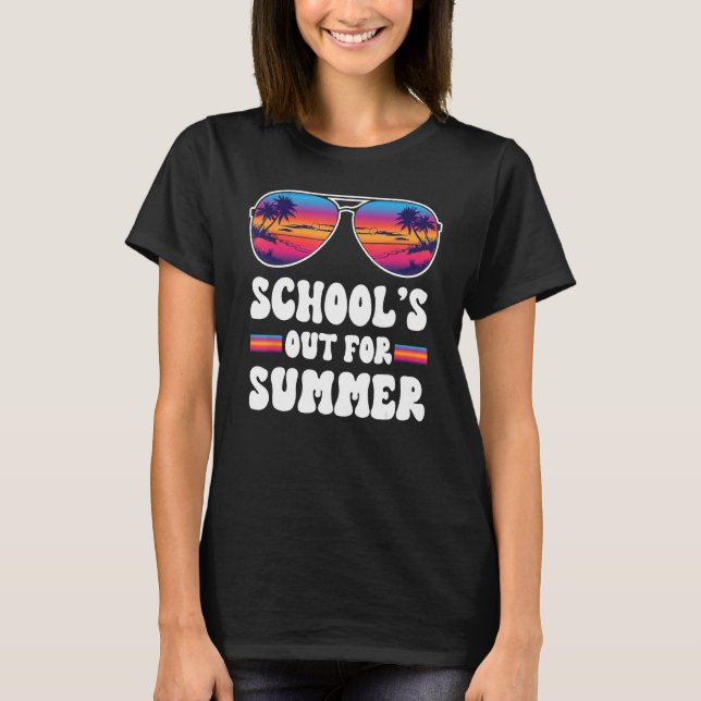 T-shirt SCHOOLS OUT FOR SUMMER Retro Last Day School Teach (Devant)
