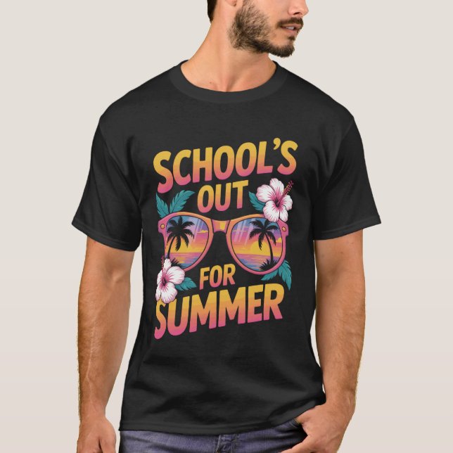 T-shirt Schools Out For Summer Sunglasses End Of Year Teac (Devant)