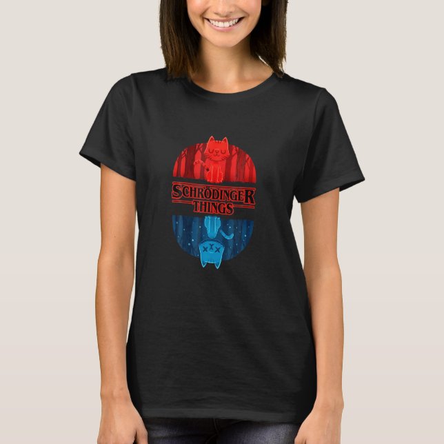 T-shirt Schr Dinger Chat Hings Geek Nerd Graphisme (Devant)