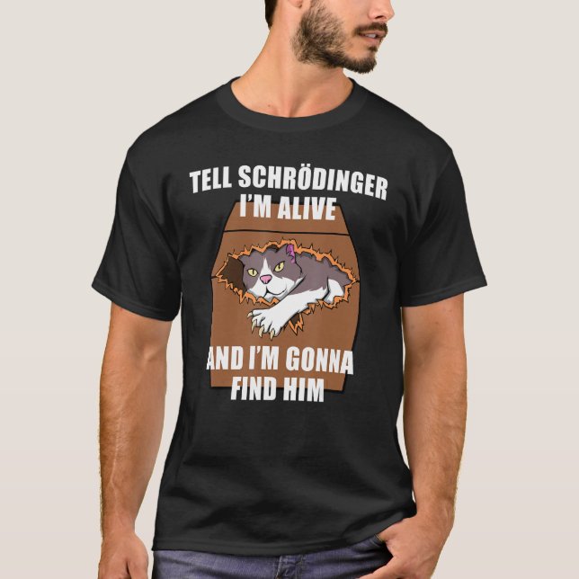 T-shirt Schrodinger Chat Dead & Alive Physique étudiante (Devant)