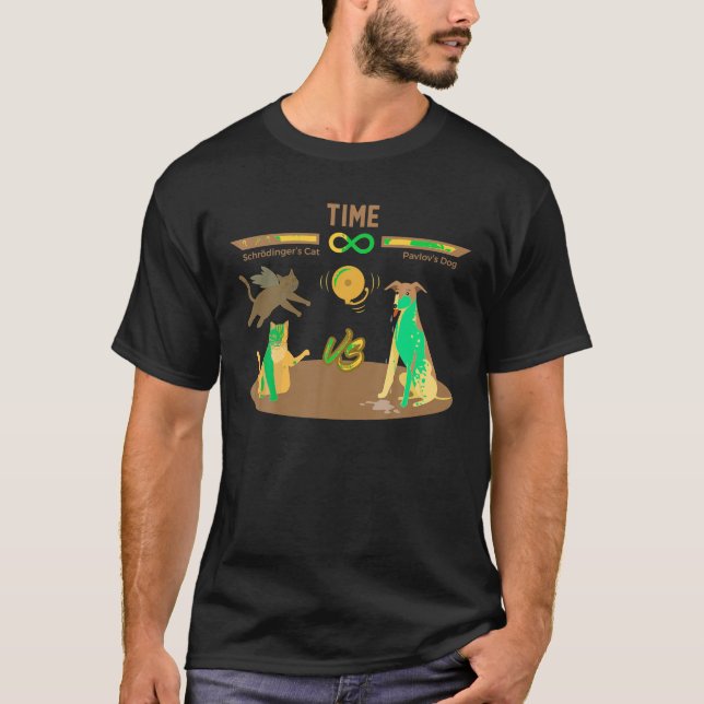 T-shirt Schrodinger s Cat VS Pavlov s Chien Funny Jeu vidé (Devant)