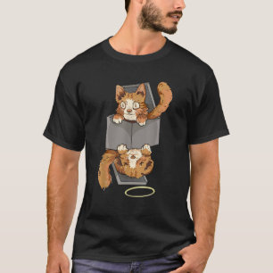 T-shirt Schrodinger s Chat dans une boîte Funny mécanique 