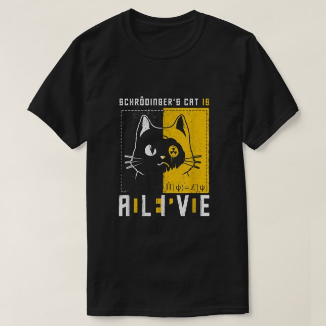 T-shirt Schrodingers Chat Est Mort Et Vivant Physique Quan (Design devant)
