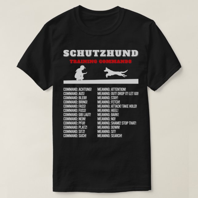 T-shirt Schutzhund Inspied Training Command Connexe Schutz (Design devant)